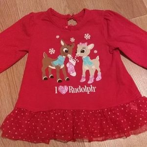 Rudolph long sleeve christmas tee